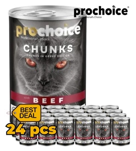 Prochoice Beef Chunks Cat Wet Food 400gm x 24pcs