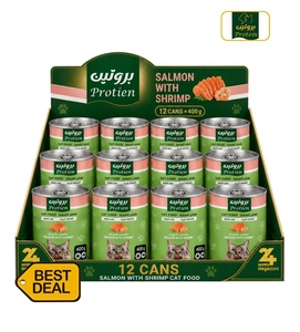 Protien Salmon and Shrimp Chunks Cat Wet Food 400 gm x 12 pcs