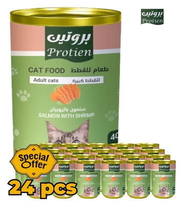 Protein Salmon and Shrimp Chunks Cat Wet Food 400gm x 24pcs