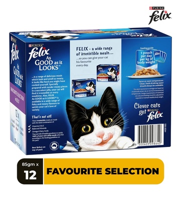 Felix As Good As It Looks Favourite Selection in Jelly Cat Wet Food 85 gm x 12 pcs