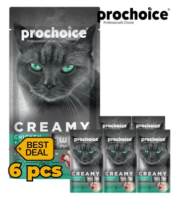 Prochoice Chicken and Tuna Creamy Sterilised Cat Treats 60gm x 6pcs