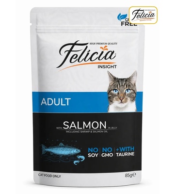 Felicia Salmon and Shrimp Chunks in Jelly Cat Wet Food 85gm x 12pcs