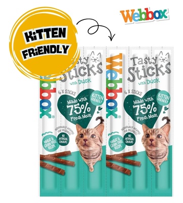 Webbox Duck Tasty Sticks Cat Treats 5 gm x 6 pcs
