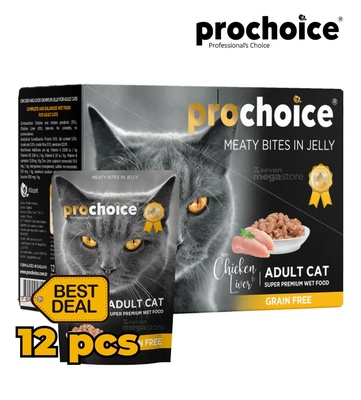 Prochoice Chicken and Liver Chunks Cat Wet Food 85gm x 12pcs