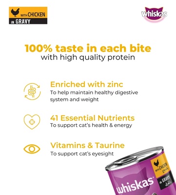 Whiskas Chicken in Gravy Cat Wet Food 400 gm