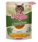 Miglior Gatto Chicken and Peas Chunks Soup Wet Cat Food 85 gm