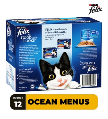 Felix As Good As It Looks Ocean Menus in Jelly Cat Wet Food 85 gm x 12 pcs