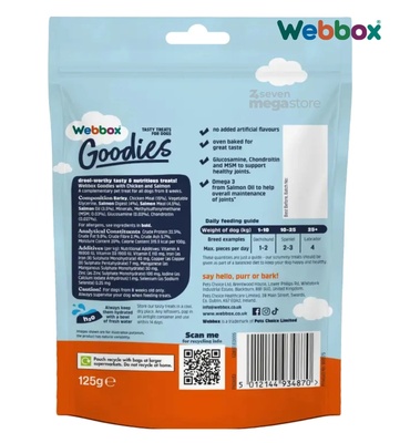 Webbox Goodies Chicken & Salmon Baked Dog Treats 125gm