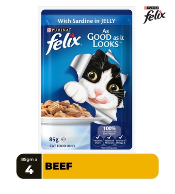 Felix As Good As It Looks Ocean Menus in Jelly Cat Wet Food 85 gm x 12 pcs