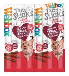 Webbox Beef and Rabbit Tasty Sticks Cat Treats 5 gm x 6 pcs