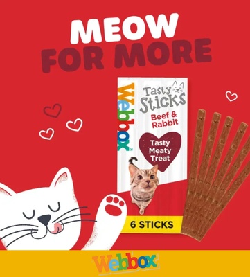 Webbox Beef and Rabbit Tasty Sticks Cat Treats 5 gm x 6 pcs