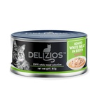 Delizios Bonito White Meat in Broth Supreme, Cat Wet Food, 80 gm