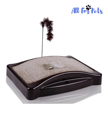 DGZ Corrugated Cat Scratching Board with Toy and Catnip 44 x 34 x 9.5 cm