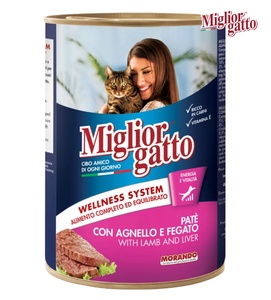 Miglior Gatto Lamb with Liver Pate Cat wet Food 400 gm