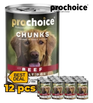 Prochoice Beef Chunks Dog Wet Food 400gm x 12pcs