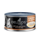 Delizios Chicken In Broth, Cat Wet Food, 80 gm