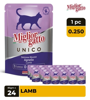 Miglior Gatto Lamb Mousse Cat Wet Food 85 gm x 24 pcs