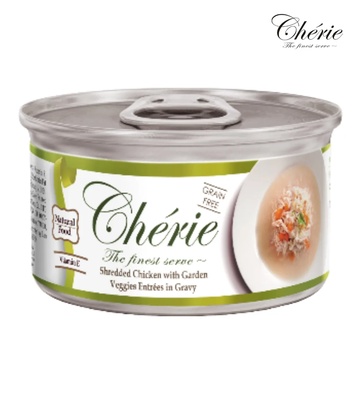 Cherie Chicken Veggies Entrees in Gravy Shredded Cat Wet Food 80 gm
