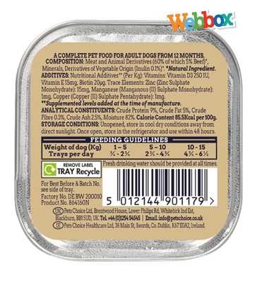 Webbox Natural Beef Pate Small Dog Wet Food 150 gm