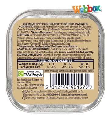 Webbox Natural Chicken Pate Small Dog Wet Food 150 gm