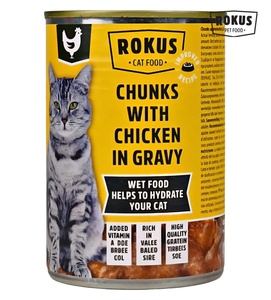 Rokus Chicken Chunks in Gravy Cat Wet Food 415 gm