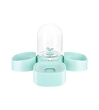 Pakeway Mangosteen Pet Bowl, Double, Cat & Dog - Green