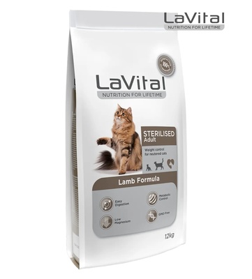 Lavital Lamb Sterilised Cat Dry Food 12kg