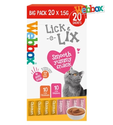 Webbox Lick-e-Lix Variety Mega Pack Creamy Cat Treats 15 gm x 20 pcs