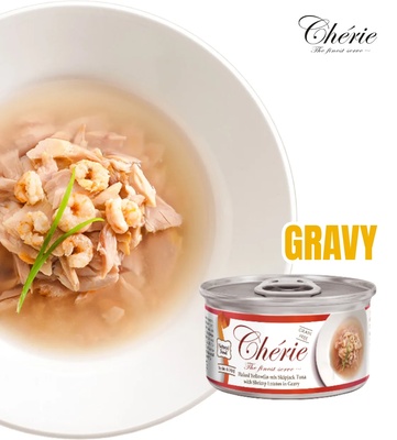 Cherie Tuna with Shrimp in Gravy  Cat Wet Food 80 gm