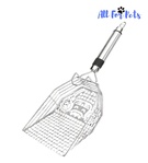 All For Pets Stainless Steel Cat Face Cutout Cat Litter Scoop