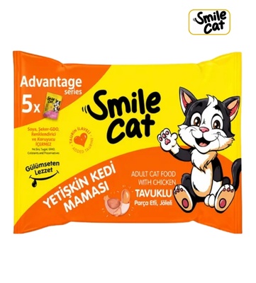 Smile Cat Chicken Chunks in Jelly Cat Wet Food 85gm x 5pcs