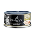 Delizios Bonito with Snapper & Shrimp Chunk in Broth, Cat Wet Food, 80 gm