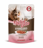 Miglior Gatto Salmon Chunks Sterilized Cat Wet Food 85 gm x 24 pcs