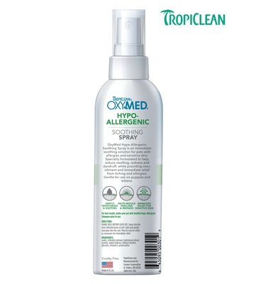 TropiClean OxyMed Hypoallergenic Anti Itch Spray Cats and Dogs 236 ml