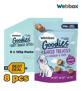 Webbox Goodies Chicken and Liver Baked Dog Treats 125gm x 8pcs