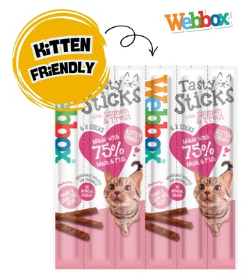 Webbox Salmon and Trout Tasty Sticks Cat Treats 5 gm x 6 pcs
