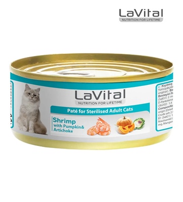 Lavital Shrimp Pate Sterilised Cat Wet Food 85gm