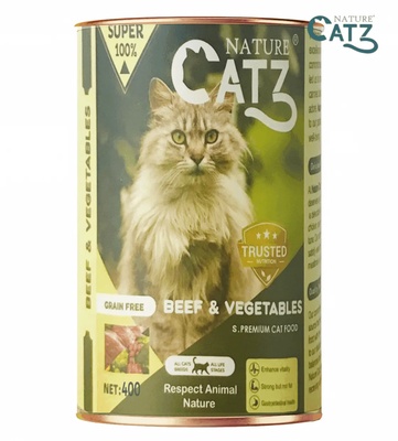 Nature Catz Beef and Vegetables Pate Cat Wet Food 375 gm x 12 pcs