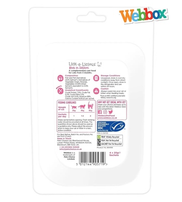 Webbox Lick-e-Licious Salmon Soup Cat Treats 20 gm x 4 pcs