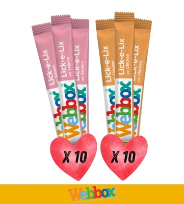 Webbox Lick-e-Lix Variety Mega Pack Creamy Cat Treats 15 gm x 20 pcs