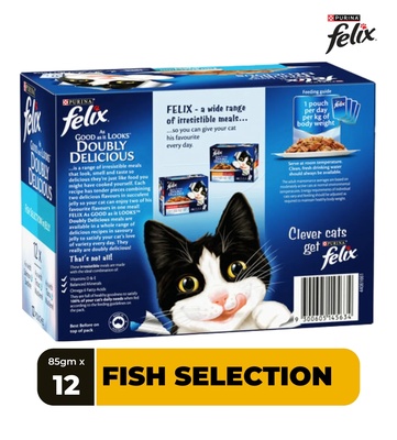Felix As Good As It Looks Fish Selection in Jelly Cat Wet Food 85 gm x 12 pcs