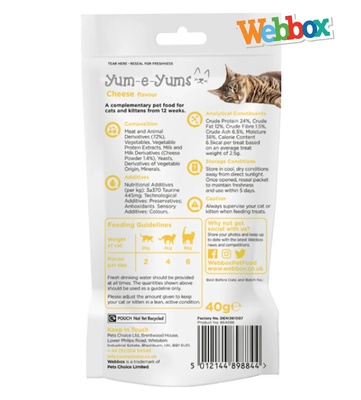 Webbox Yum-e-Yums Cheese Cat Treats 40 gm