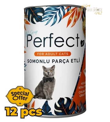 Perfect Salmon Chunks in Gravy Cat Wet Food 400 gm x 12 pcs