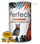 Perfect Salmon Chunks in Gravy Cat Wet Food 400 gm x 12 pcs