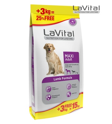 LaVital Lamb Maxi Dog Dry Food 15kg
