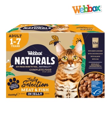 Webbox Natural Meat and Fish Selection in Jelly Cat Wet Food 100 gm x 12 pcs