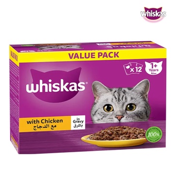 Whiskas Value Pack Chicken in Gravy Cat Wet Food 80 gm x 12 pcs