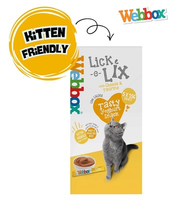 Webbox Lick-e-Lix Cheese and Taurine Creamy Cat Treats 15 gm x 5 pcs