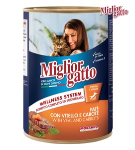 Miglior Gatto Veal and Carrots Pate Cat Wet Food 400 gm