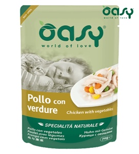 Oasy Natural Chicken with Vegetables in Soft Jelly Cat Wet Food 70 gm